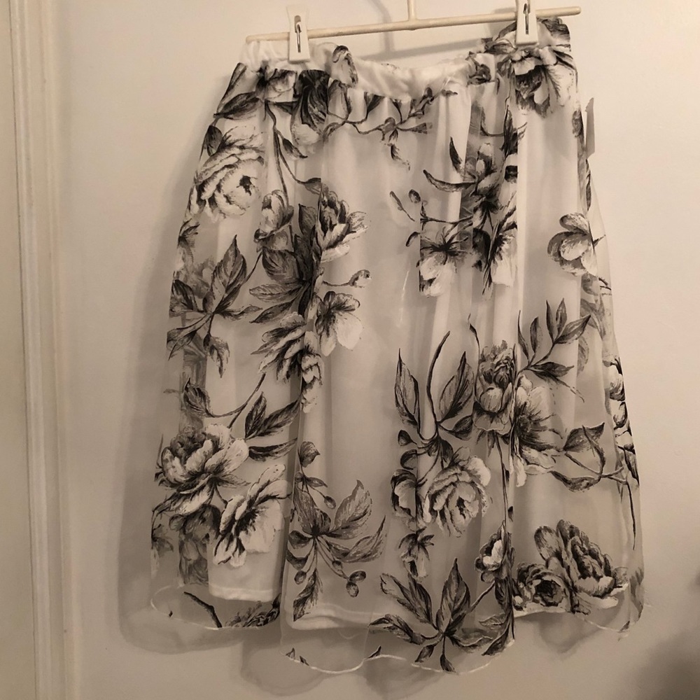 White Floral Skirt
